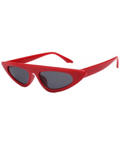 Goggle Women Fashion Cat Eye Shades Sunglasses Polarized Candy Colored Glasses - Red - CT18OAIGMKK $9.87
