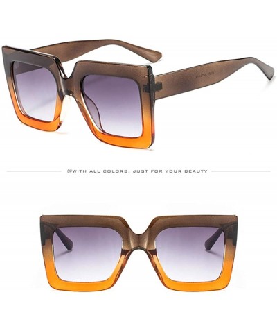 Rimless Oversized Fashion Sunglasses for Women Designer Style - D - C0195WNZWCE $8.54