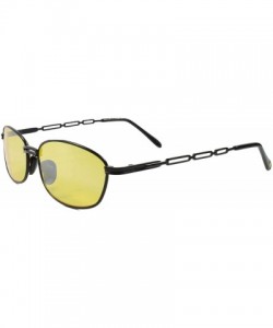 Rectangular Old Classic Vintage 80s Fashion Rectangle Sunglasses Gunmetal Frame Lens - Black & Yellow - C218T27W4SK $11.35