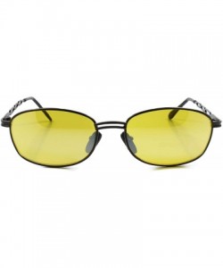 Rectangular Old Classic Vintage 80s Fashion Rectangle Sunglasses Gunmetal Frame Lens - Black & Yellow - C218T27W4SK $11.35