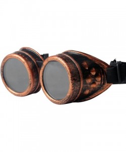 Goggle Steampunk Vintage Glasses Goggles Rave Retro Lenses Cosplay Halloween - Red Bronze Frame - CN18HZXA0QS $8.46