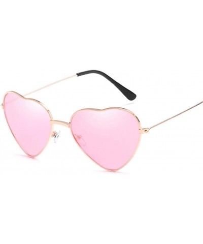 Cat Eye Retro Cat Eye Heart Sunglasses Women Metal Frame Mirror UV400 Sun Glasses Female Brand Designer Vintage - CU199QCS9LT...