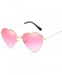 Cat Eye Retro Cat Eye Heart Sunglasses Women Metal Frame Mirror UV400 Sun Glasses Female Brand Designer Vintage - CU199QCS9LT...