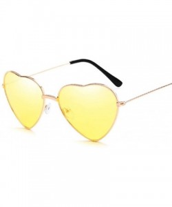 Cat Eye Retro Cat Eye Heart Sunglasses Women Metal Frame Mirror UV400 Sun Glasses Female Brand Designer Vintage - CU199QCS9LT...