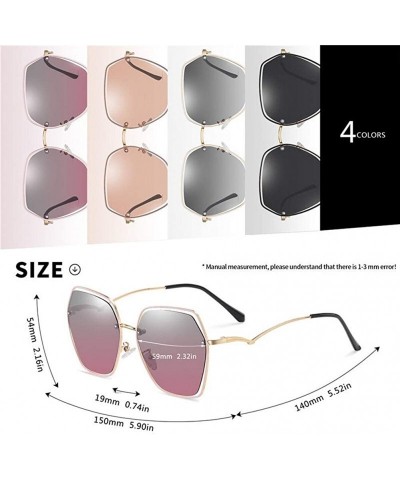Goggle Women Polarized Sunglasses Metal Frame Female Oversized Square Sun glasses For Ladies Goggle UV400 - CO199QDH5EG $10.55