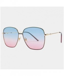 Square Oversized Square Sunglasses for Women Gradient Lens UV400 - C6 Blue Red - CY198EAKUE3 $9.99