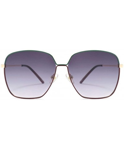 Square Oversized Square Sunglasses for Women Gradient Lens UV400 - C6 Blue Red - CY198EAKUE3 $9.99