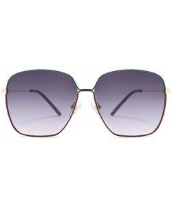 Square Oversized Square Sunglasses for Women Gradient Lens UV400 - C6 Blue Red - CY198EAKUE3 $9.99