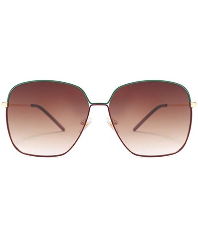 Square Oversized Square Sunglasses for Women Gradient Lens UV400 - C6 Blue Red - CY198EAKUE3 $9.99