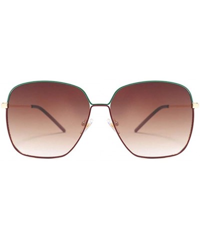 Square Oversized Square Sunglasses for Women Gradient Lens UV400 - C6 Blue Red - CY198EAKUE3 $9.99