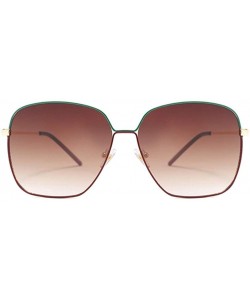 Square Oversized Square Sunglasses for Women Gradient Lens UV400 - C6 Blue Red - CY198EAKUE3 $9.99