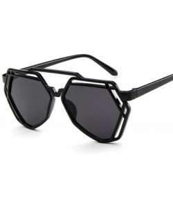 Aviator Fashion Polygon Women Sunglasses UV400 Oculos De Sol Brand C8 Black Green - C4 Black Pink - C618YZX2Y5H $8.48
