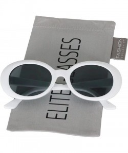 Oval Oval Vintage NIRVANA Kurt Cobain Round Sunglasses For Women Men Eyewear - White - CT186TT0HH2 $19.44
