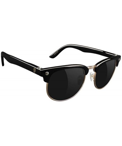 Wayfarer Morrison Half Rim Sunglasses - Polarized-black/Gold - CM17YSN8NL4 $21.36