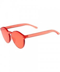 Wayfarer One Piece PC Lens Rimless Ultra-Bold Colorful Mono Block Sunglasses 60mm - Red - CO12J3470WB $10.06