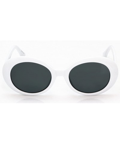 Oval Oval Vintage NIRVANA Kurt Cobain Round Sunglasses For Women Men Eyewear - White - CT186TT0HH2 $10.91