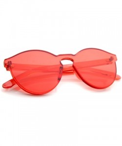 Wayfarer One Piece PC Lens Rimless Ultra-Bold Colorful Mono Block Sunglasses 60mm - Red - CO12J3470WB $10.06