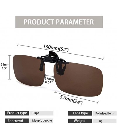 Semi-rimless ALLO Polarized Clip-on Sunglasses for Men- Flip Up Over Prescription Glasses - Brown - CC18R255RT4 $15.14