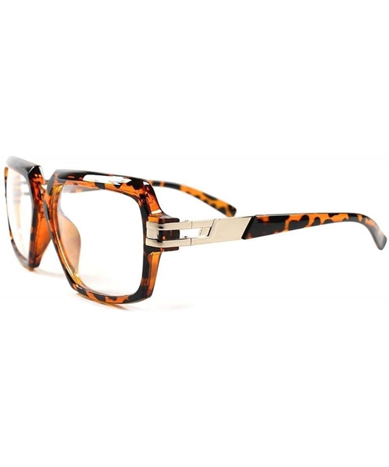 Square Classic Vintage Retro Swag Rapper DJ Hip Hop Dope Clear Square Glasses - CC18O7QC5AZ $15.38