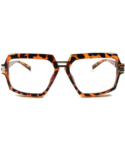 Square Classic Vintage Retro Swag Rapper DJ Hip Hop Dope Clear Square Glasses - CC18O7QC5AZ $15.38