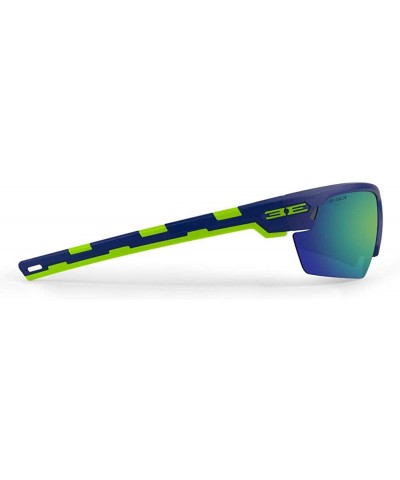 Sport Link Inlayed Rubber Sunglasses Frame/Lens Choices. EpochLink - Blue/Lime/Mirror - C717Z7IKD6X $20.56