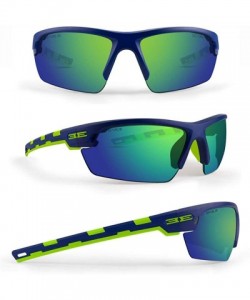 Sport Link Inlayed Rubber Sunglasses Frame/Lens Choices. EpochLink - Blue/Lime/Mirror - C717Z7IKD6X $20.56