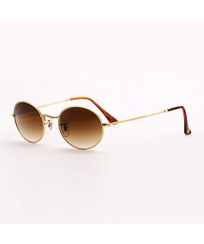 Oval Small Frame Sunglasses Women Retro Oval Mirror Metal Sun Glasses Vintage Lunette De Soleil Femme - Goldgold - CN197A2MUN...