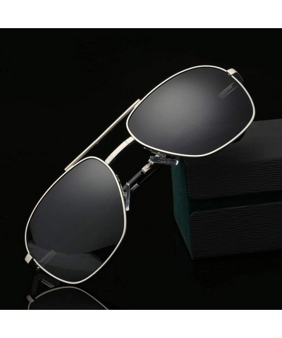 Square Unisex Summer Polarized Folding Eyebrow Pencil Sunglasses Fashion Glasses Eyeglasses for Men Women UV Protection - CQ1...