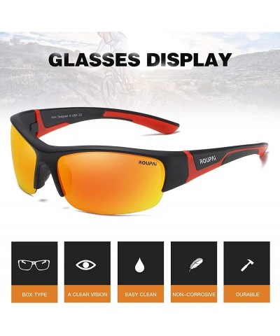 Sport ROUPAI Polarized Designer Fashion Sports Sunglasses for Baseball Cycling Fishing Golf TR78 Superlight Frame - CE18Q8KK7...