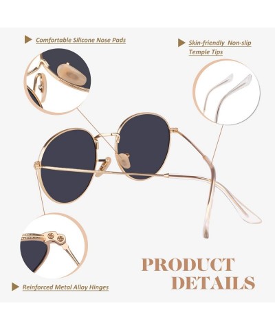 Oval Classic Semi Rimless Half Frame Polarized Sunglasses for Men Women UV400 - 3 Gold Frame / Pink Lens - CD18T83ZO3M $13.94