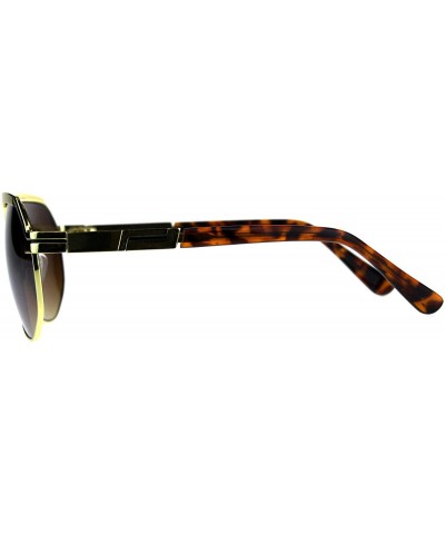 Square Mens Designer Fashion Sunglasses Unique Oval Square Frame UV 400 - Yellow Gold (Brown) - C318CQRH6UU $11.57