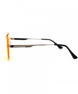 Rimless Rimless Squared Flat Top Luxury Racer Sunglasses - Gold Yellow - C4197LYUZ2C $13.92