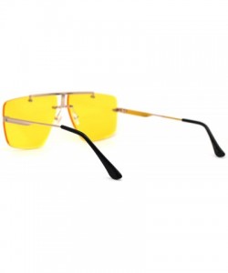 Rimless Rimless Squared Flat Top Luxury Racer Sunglasses - Gold Yellow - C4197LYUZ2C $13.92