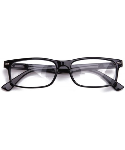 Rimless Unisex Translucent Simple Design No Logo Clear Lens Glasses Squared Fashion Frames - Glossy Black - C012OBLZ465 $9.94