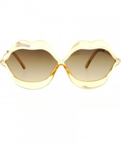 Oval Cute Lip Shape Sunglasses Lips Kiss Womens Fashion Shades UV 400 - Peach - CK188CUKGRU $19.95