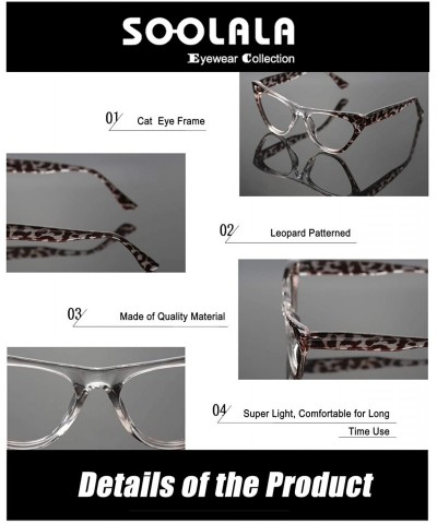 Cat Eye Womens Leopard Pattern Cat Eye Reading Glasses Quality Eye Glass Frame - 2 Pairs / Black + Red - C818IG396IH $11.14