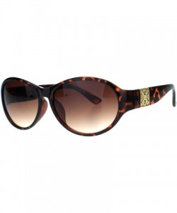 Oval Womens Fashion Sunglasses Stylish Oval Frame Luxury Design UV 400 - Tortoise (Brown) - CT192UOIOED $11.94