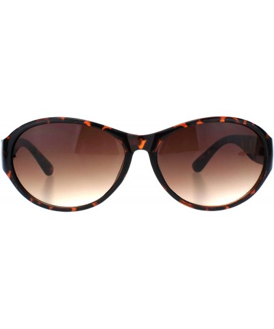 Oval Womens Fashion Sunglasses Stylish Oval Frame Luxury Design UV 400 - Tortoise (Brown) - CT192UOIOED $11.94