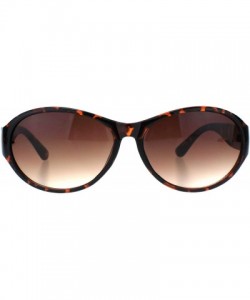 Oval Womens Fashion Sunglasses Stylish Oval Frame Luxury Design UV 400 - Tortoise (Brown) - CT192UOIOED $11.94