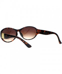 Oval Womens Fashion Sunglasses Stylish Oval Frame Luxury Design UV 400 - Tortoise (Brown) - CT192UOIOED $11.94