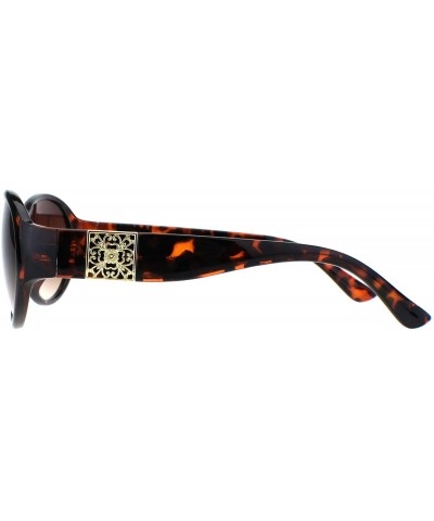 Oval Womens Fashion Sunglasses Stylish Oval Frame Luxury Design UV 400 - Tortoise (Brown) - CT192UOIOED $11.94