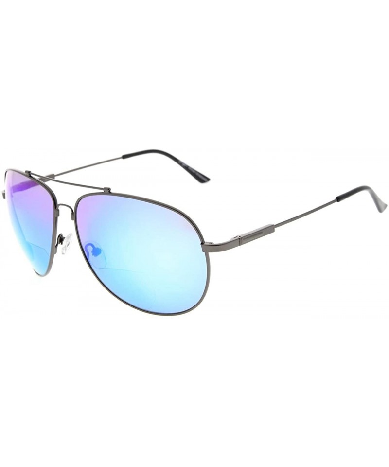 Rectangular Large Bifocal Sunglasses Polit Style Sunshine Readers with Bendable Memory Bridge and Arm - CT18035UY87 $20.74
