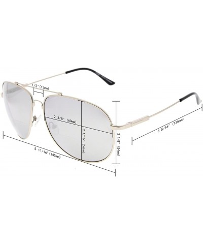 Rectangular Large Bifocal Sunglasses Polit Style Sunshine Readers with Bendable Memory Bridge and Arm - CT18035UY87 $20.74