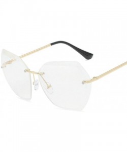 Rimless Oversized Rimless Sunglasses Sunglass - CE199NGSTN5 $33.74