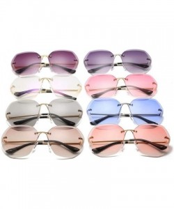 Rimless Oversized Rimless Sunglasses Sunglass - CE199NGSTN5 $33.74
