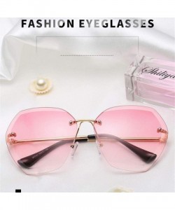Rimless Oversized Rimless Sunglasses Sunglass - CE199NGSTN5 $33.74