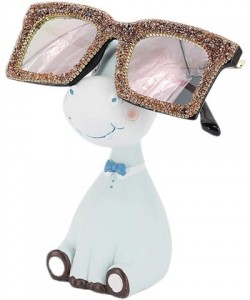 Oversized Oversized Square Frame Bling Rhinestone Crystal Sunglasses For Women - Coffee - CU1939TAUHR $13.73