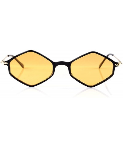 Oval Diamond Hexagonal Sunglasses Smoke Pop Color Tinted A112 A212 - (A212) Orange - CB18GGCMUYS $26.99