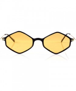 Oval Diamond Hexagonal Sunglasses Smoke Pop Color Tinted A112 A212 - (A212) Orange - CB18GGCMUYS $13.17