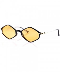 Oval Diamond Hexagonal Sunglasses Smoke Pop Color Tinted A112 A212 - (A212) Orange - CB18GGCMUYS $13.17